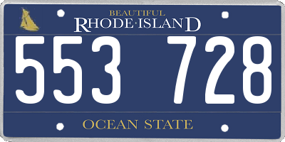 RI license plate 553728