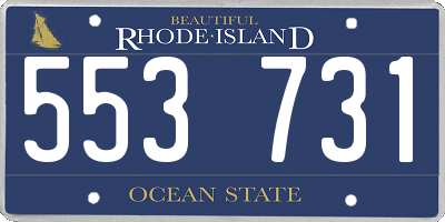 RI license plate 553731