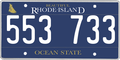 RI license plate 553733
