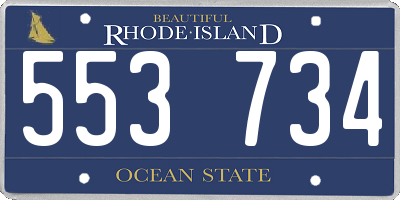 RI license plate 553734