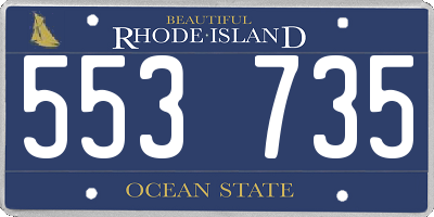 RI license plate 553735
