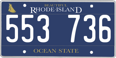 RI license plate 553736