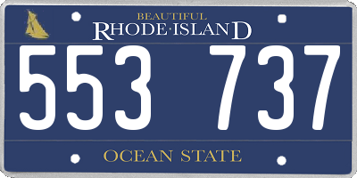 RI license plate 553737