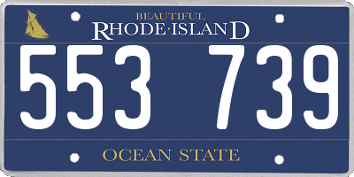 RI license plate 553739
