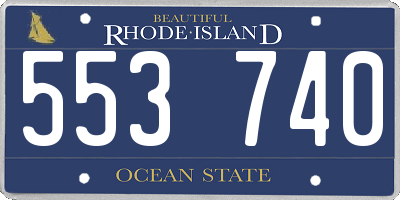 RI license plate 553740