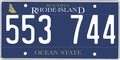 RI license plate 553744