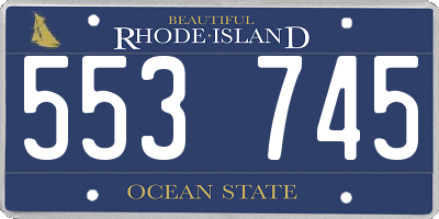 RI license plate 553745