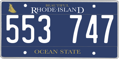 RI license plate 553747