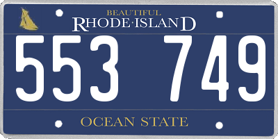 RI license plate 553749