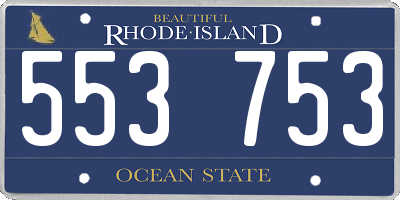 RI license plate 553753