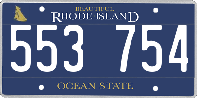 RI license plate 553754