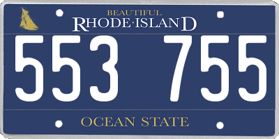 RI license plate 553755