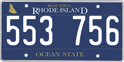 RI license plate 553756