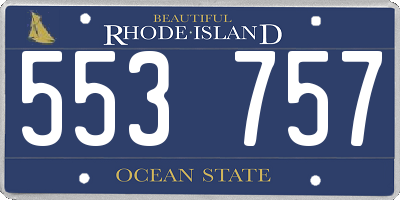 RI license plate 553757