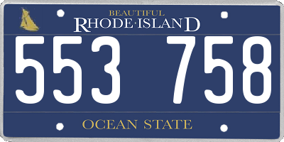 RI license plate 553758