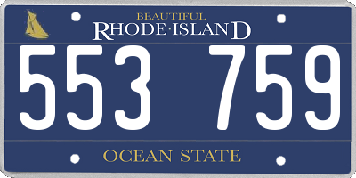RI license plate 553759