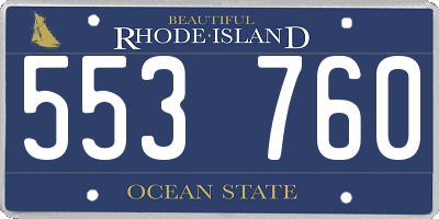 RI license plate 553760