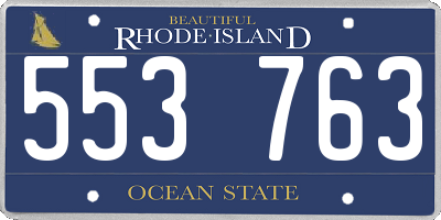 RI license plate 553763
