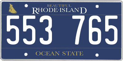 RI license plate 553765