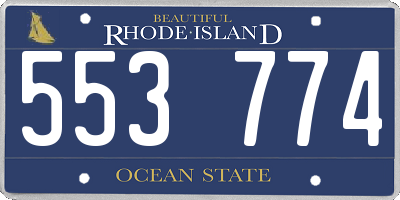 RI license plate 553774