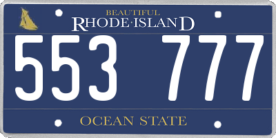 RI license plate 553777