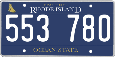 RI license plate 553780