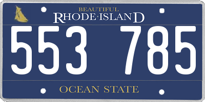 RI license plate 553785
