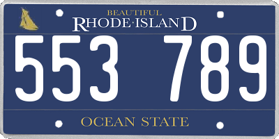 RI license plate 553789