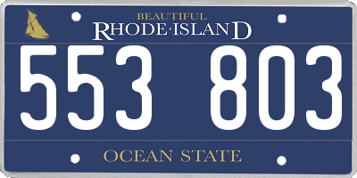 RI license plate 553803