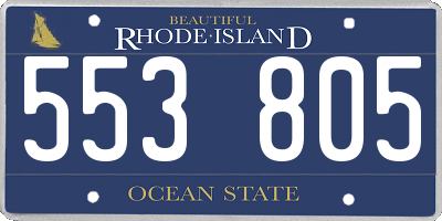 RI license plate 553805