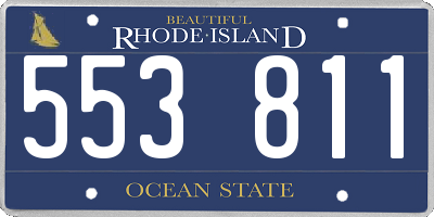 RI license plate 553811