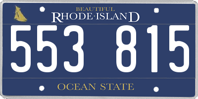 RI license plate 553815