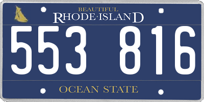 RI license plate 553816