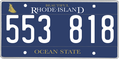 RI license plate 553818