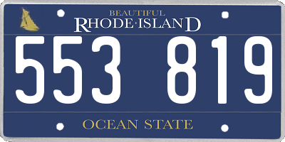 RI license plate 553819