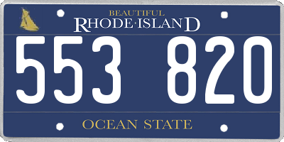 RI license plate 553820