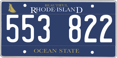 RI license plate 553822