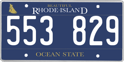 RI license plate 553829