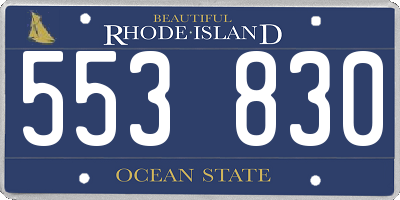 RI license plate 553830