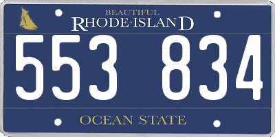 RI license plate 553834