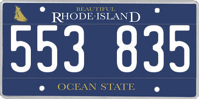RI license plate 553835