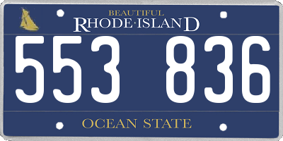 RI license plate 553836