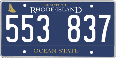 RI license plate 553837