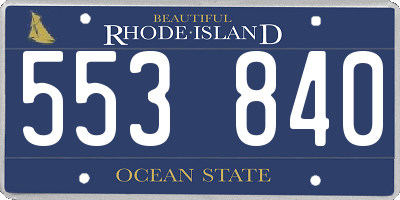RI license plate 553840