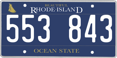 RI license plate 553843