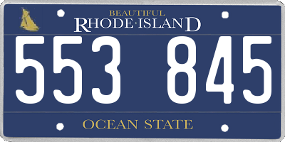 RI license plate 553845