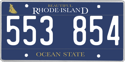 RI license plate 553854