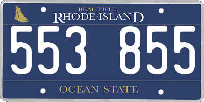RI license plate 553855
