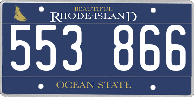 RI license plate 553866