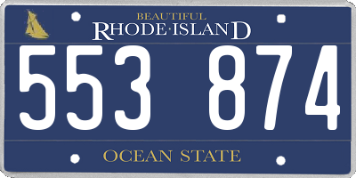 RI license plate 553874